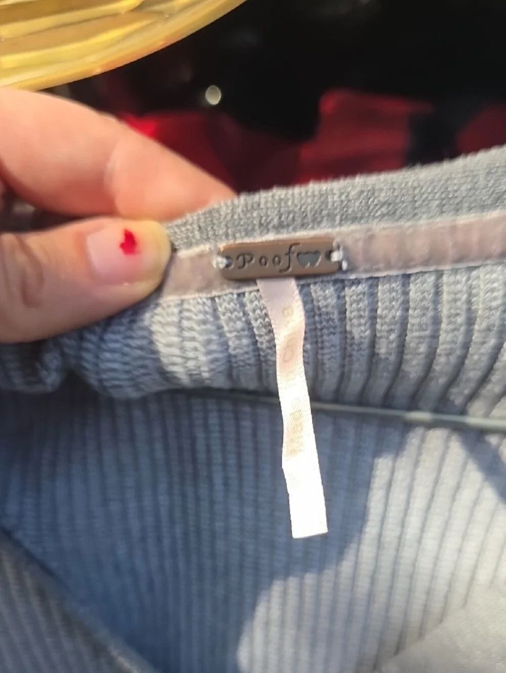 Light Gray Ribbed V-Neck Button Cardigan - Picture 5 of 5